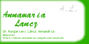 annamaria lancz business card